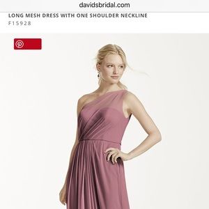 David’s bridal Quartz one shoulder mesh bridesmaid